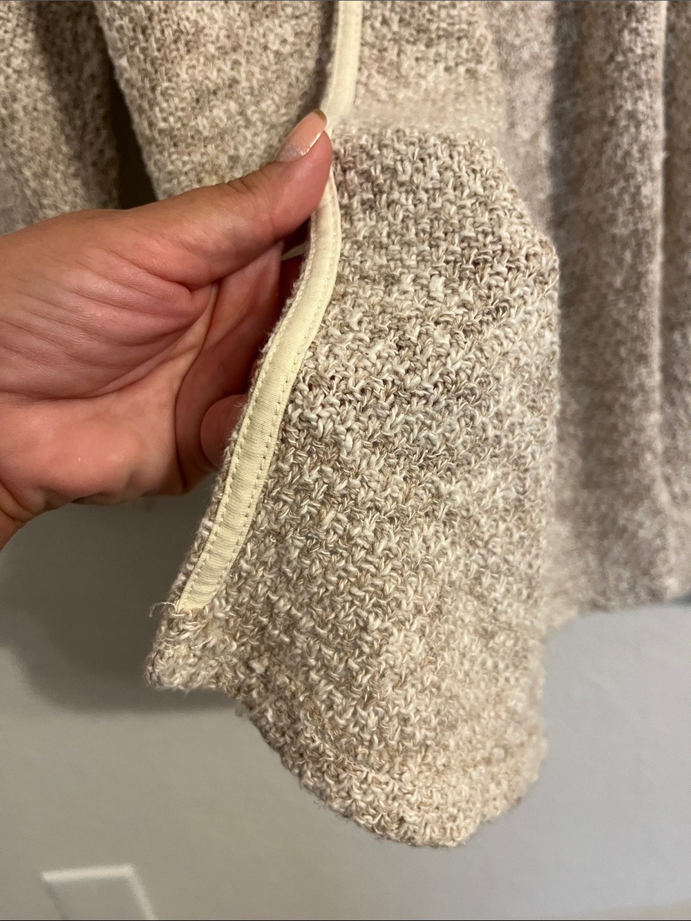 American Eagle XS Marled Open Front Cardigan Neutral Cotton Blend Lightweight - Picture 8 of 9